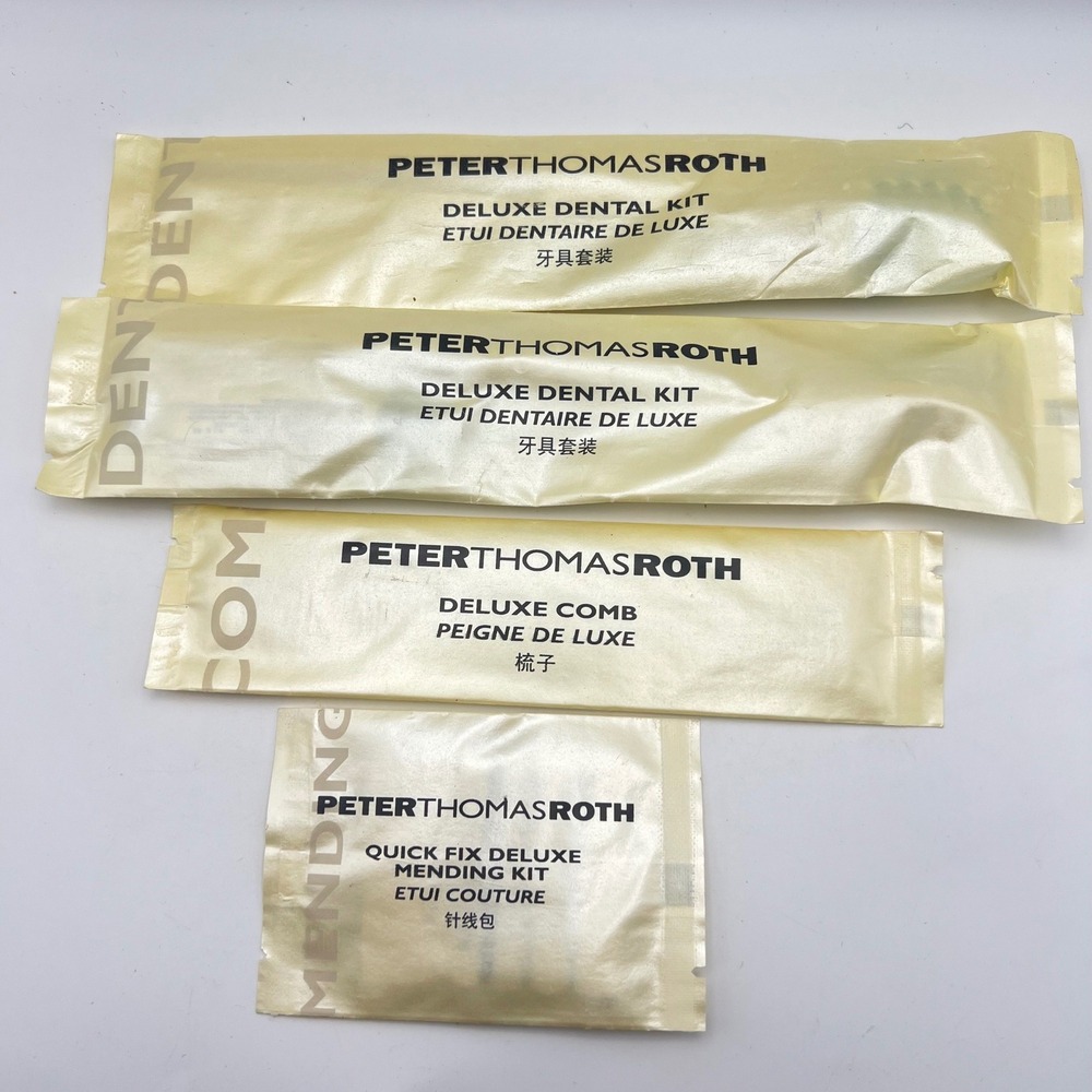 Peter Thomas Roth Hotel Toiletries Lot of 4 Comb Dental Care Sewing Kit Unopened